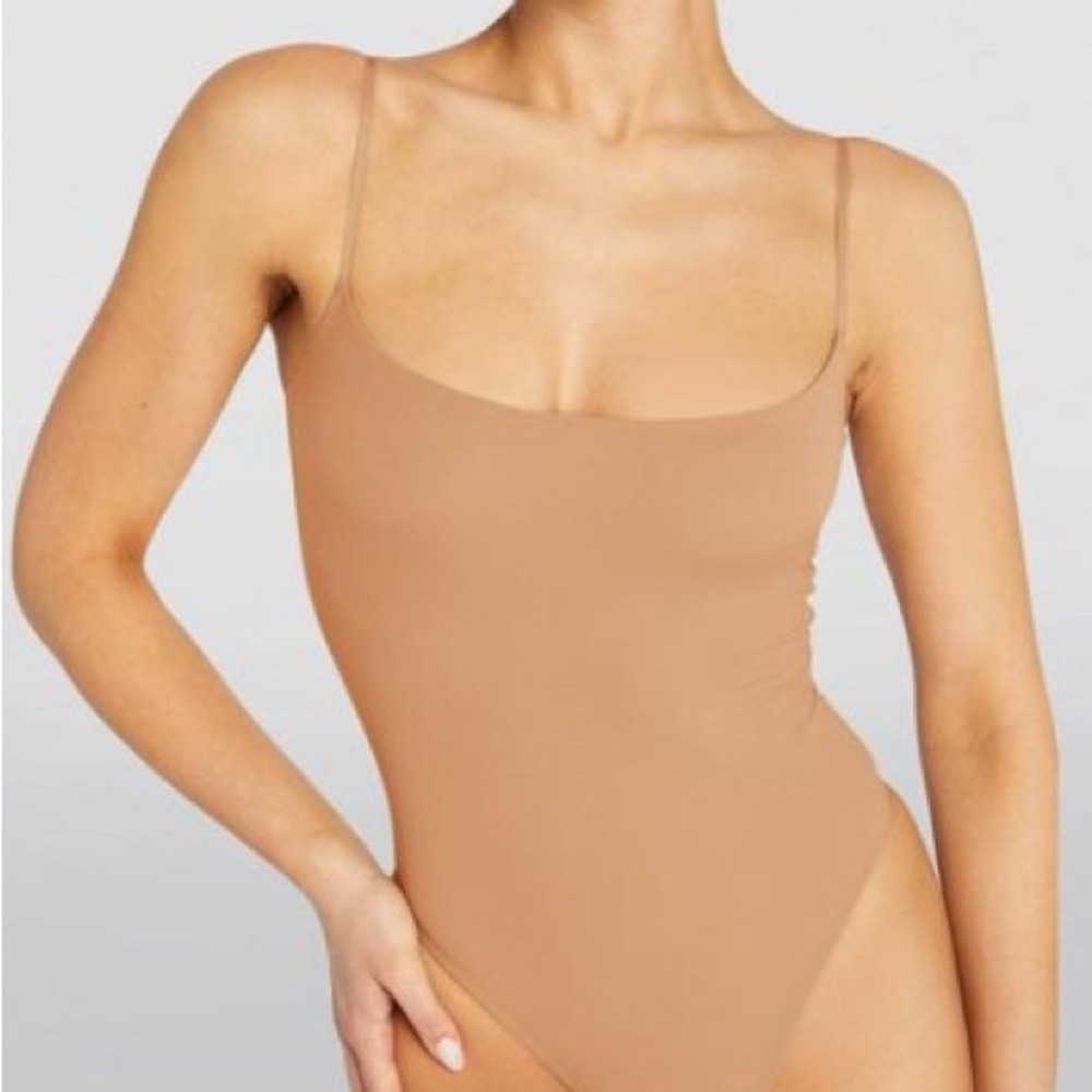 Tan Spaghetti Strap Bodysuit Skims